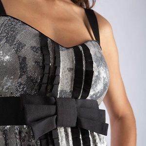 Diane Von Furstenburg Silver Sequin New Years Eve